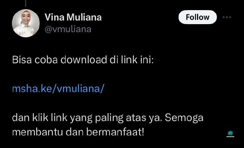 Ini sender yg sama yg tadi cerita lolos diterima kerja pake cv template dari kak vina, bisa download disini ya teman2 work! aku dlu juga taunya dari base ini juga 

Maaf mau di qrt langsung gabisa