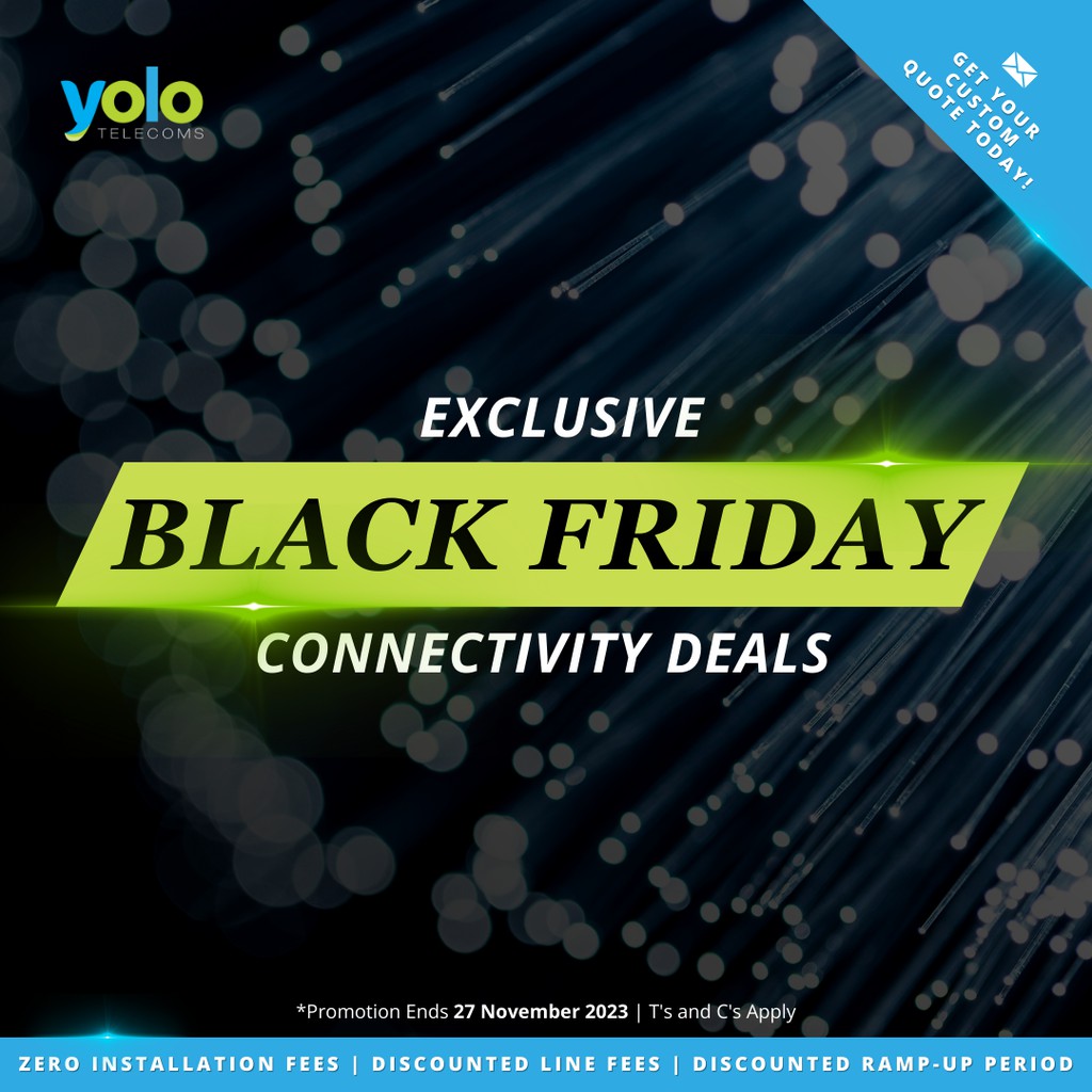 TheHoffSA's tweet photo. Our Black Friday Fibre Connectivity deals are live!  🎉 Secure your business's future with high-speed Fibre Connectivity at special prices. Limited time only! 

Get the deal now 👉 https://t.co/GT7mQWw3pf

#BlackFridaySouthAfrica #FibreConnectivity #SMEs #SMBs #BusinessFibre https://t.co/JnXmW3KPep