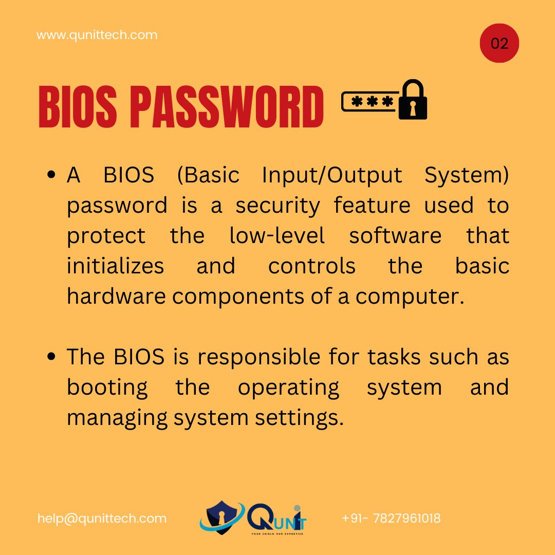 qunit0001's tweet photo. WHAT IS A BIOS PASSWORD?

📧 Email: help@qunittech.com
📞 Phone: +91-7827961018
#qunitcybersecurity #qunittech #qunittechnologies #cybersecurity #cybersecurityawareness #cybercrimes #cyberattack #passwords #passwordsecurity #biospassword #passwordprotected #hacker #cybercriminals https://t.co/udnJJwgyJD