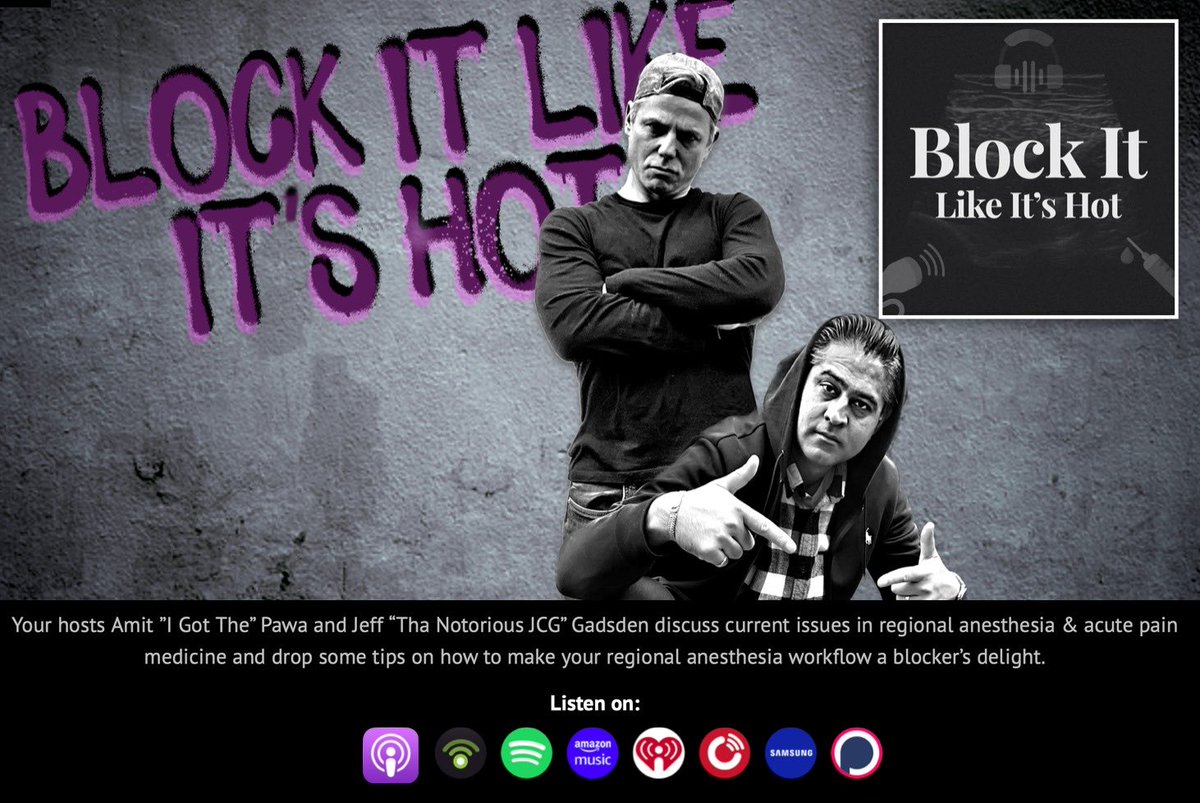 Well, it’s nearly a year since @jeffgadsden and I started @BlockIt_Hot_Pod #BILIH #BlockItLikeItsHot and we just hit 24,000 downloads! Thank You so much for your support ! There is so much more to come! Keep listening 🙏🏽🙏🏽 #RegionalAnaesthesia #RegionalAnesthesia