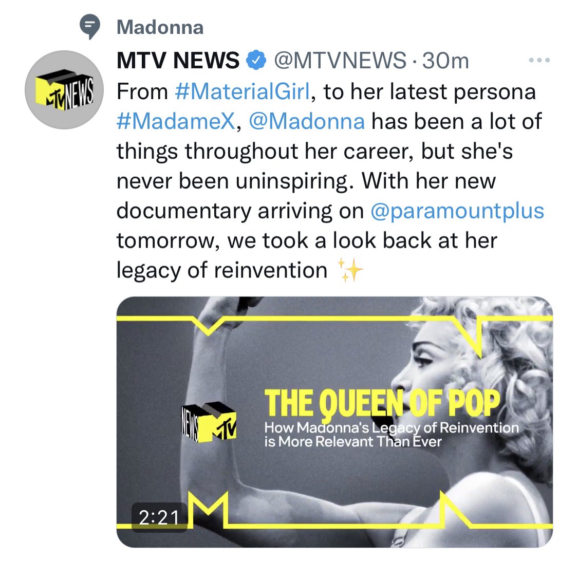 TheMadonna1958's tweet photo. This question never needs to be asked again, it’s #Madonnas title, she is the embodiment of #👑ofPop for numerous reasons.. like inventing pop girls such as Tay. https://t.co/rZk2l5a0Pz