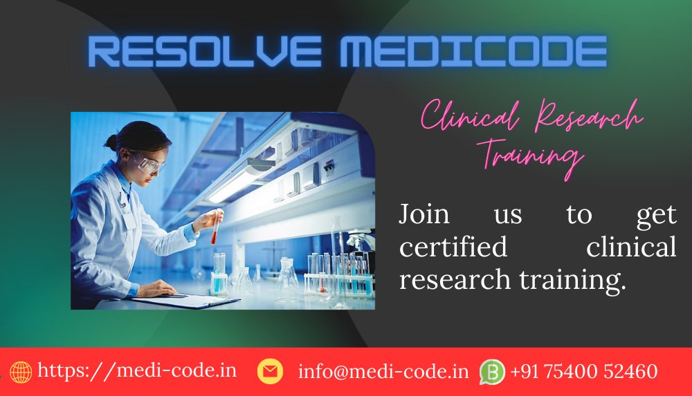 ResolveMedicode's tweet image. We provide training for the beginners and teach them in an understandable way.
medi-code.in/training/clini…
#ClinicalResearchTraining #ClinicalResearchCourses #ClinicalDataManagementCourse #ClinicalResearchCoursesNearMe
