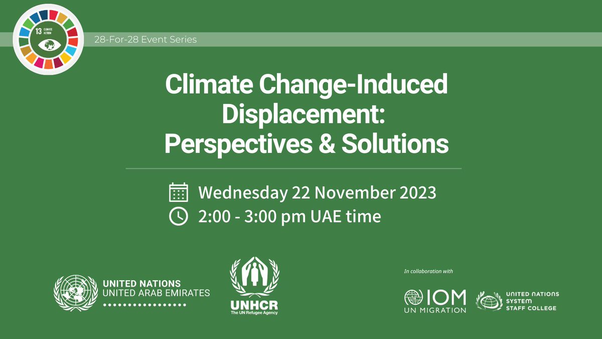 UN_UAE's tweet image. 💡Join our next webinar with #UNinUAE 🇺🇳 and @Refugees . Explore strategies to address challenges posed by #environmentalchanges and support at-risk communities.
- - 
🗓Nov 22, 2:00 pm UAE time. 
🔗 Register here: bit.ly/28-For-28-Disp…