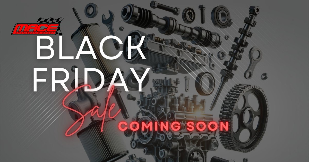 MaceEngineering's tweet image. 🏁 Black Friday Sale Alert at MACE Engineering🏁

Turbocharge your ride with 10% off on Mace websites &amp;amp; 5% off on eBay 🚗💨

Don't miss high-octane deals starting 24th November this Friday!

Start your engines &amp;amp; #DriveIntoSavings

#maceengineering #maceparts #BlackFridaySale2023