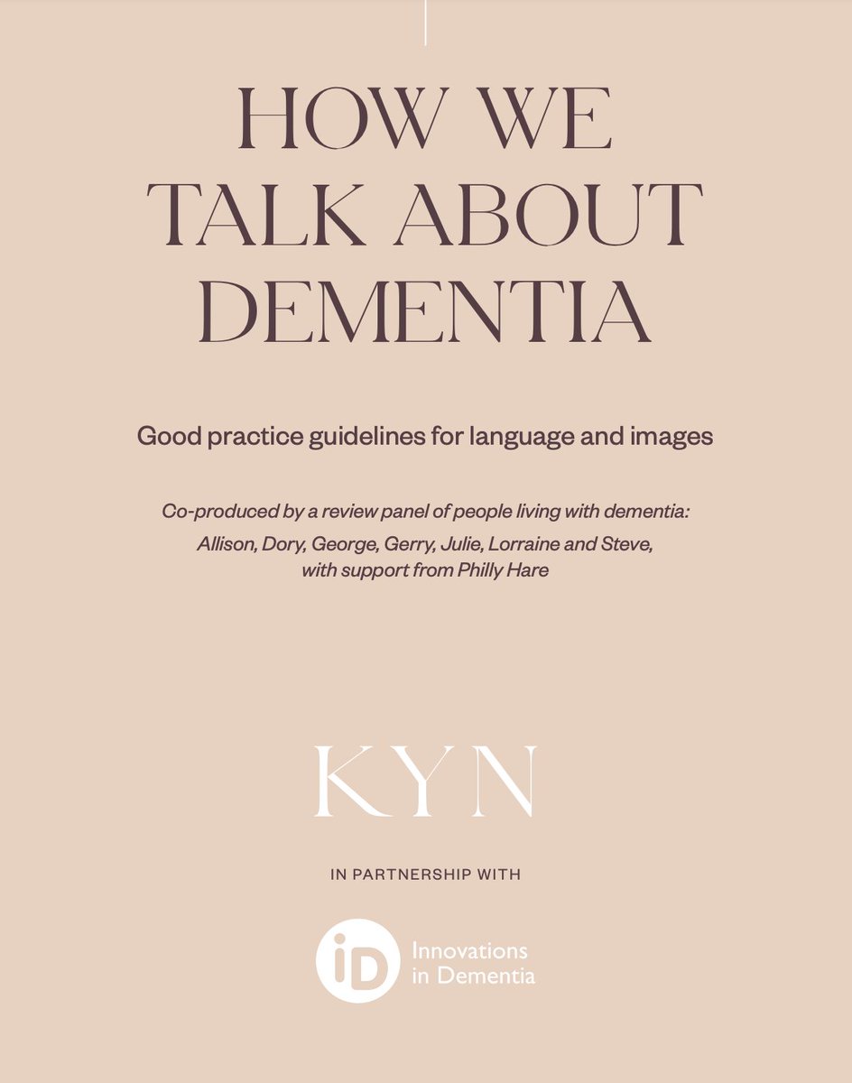 How should we talk about #dementia? 

Take a look at these NEW guidelines co produced with  #DEEP members  Allison, Dory, George, Gerry, Julie, Lorraine + Steve, in partnership with KYN Care Homes

kyn.co.uk/assets/files/u…