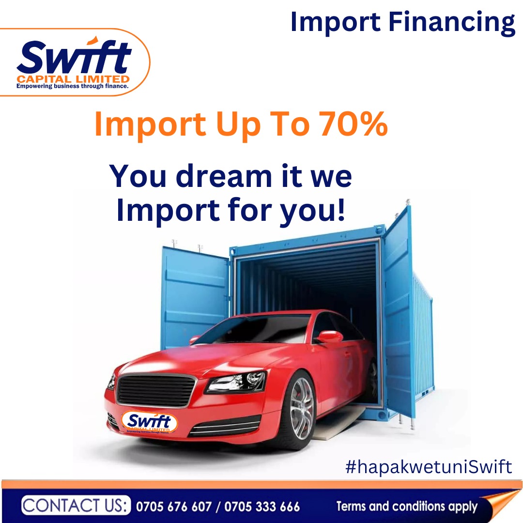 capital_swift's tweet image. Get your dream car without a hassle, SWIFT CAPITAL LTD offers you a 70% financing plan.

#assetfinancing
#loans
#logbookloans
#financing
#logbook
#HarambeeStars 
#MainaAndKingangi 
#BreakSilenceTogether