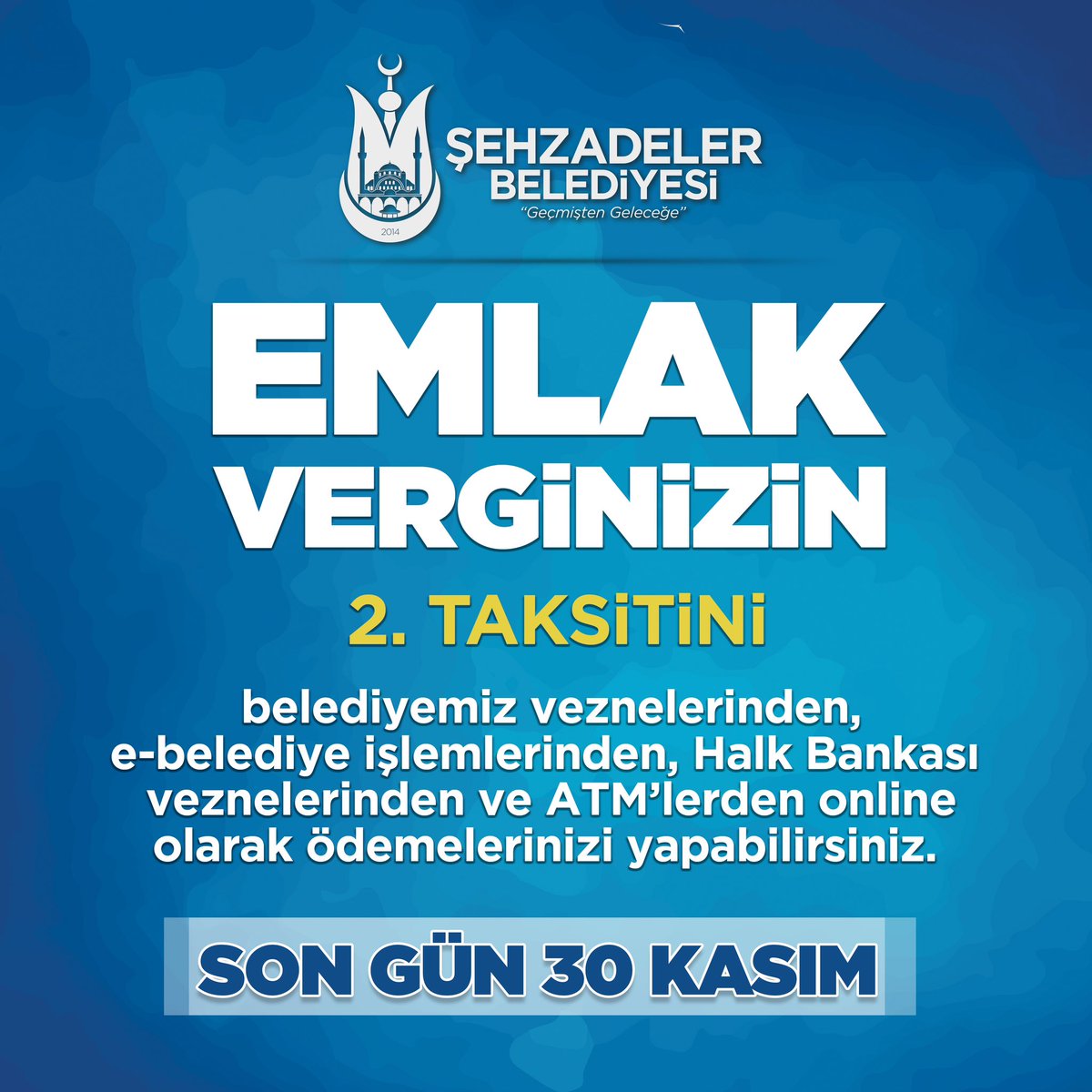 Emlak vergisi ödemelerinde son günün 30 Kasım olduğunu hemşehrilerimize hatırlatır, sağlıklı günler dileriz.