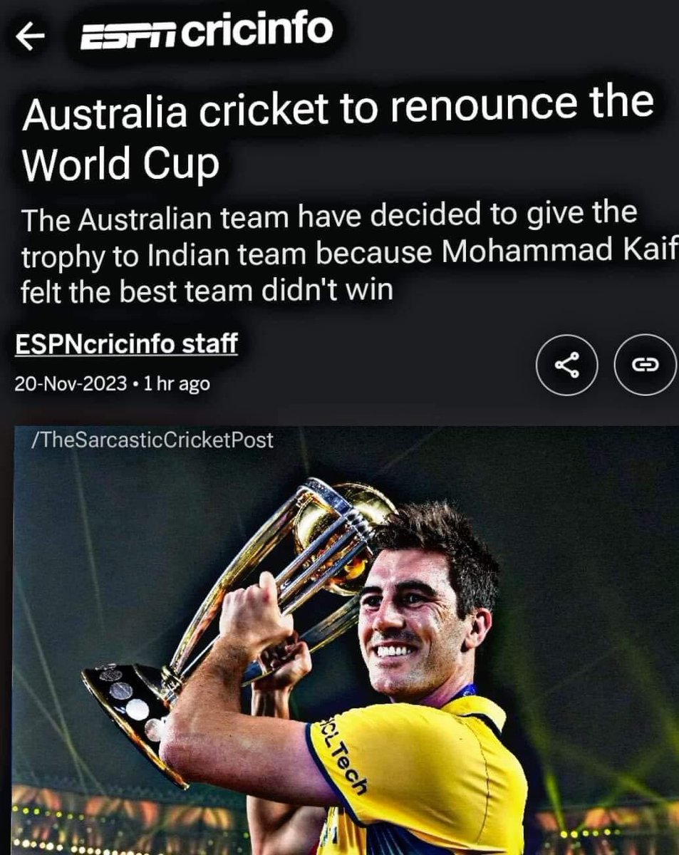 iamAkifKhan's tweet image. Congratulations pajeets 😂
#INDvAUS 
#CWC2023Final