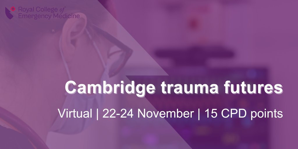 📢You have got just 24-hours left to book your place on the Cambridge Trauma Future virtual event 

✅ Paediatric trauma
✅ Chest trauma
✅ Ophthalmological trauma

Can't make the full 3-days? We've got you covered with on-demand recordings

Don't miss out bit.ly/3sqrAhg