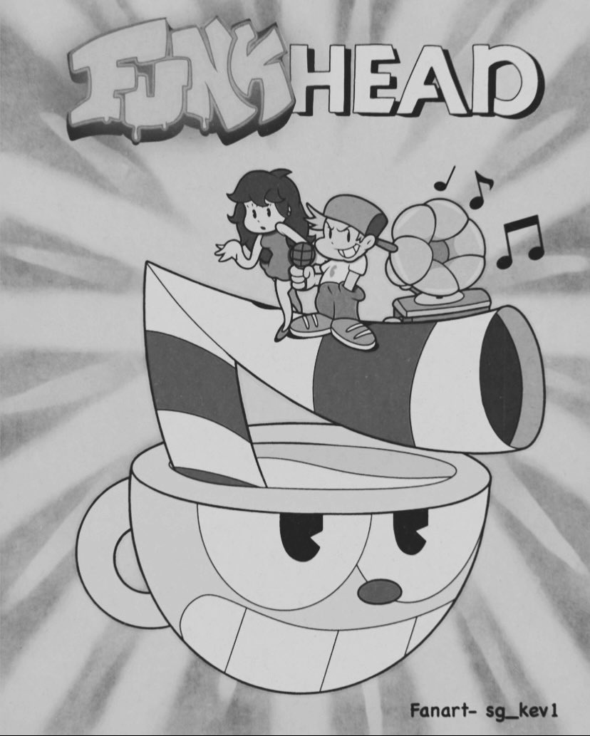 Kev25632716's tweet image. Game style! 
#funkhead #funkheadDTIYS #Cuphead #FNF #Rubberhose