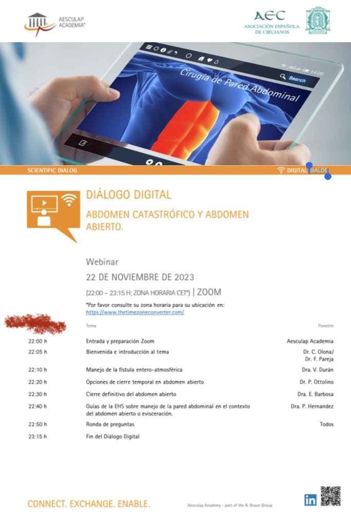 Felipe Pareja 🇪🇸 (@felipepareja67) on Twitter photo Nos os perdáis este webinar el día 22N a las 22h sobre manejo de pared en el abdomen catastrófico y de fístula enteroatmosferica con miembros de la <a href="/AecPared/">Seccion Pared AEC</a> y de la <a href="/StcuaeC/">AECUrg</a> . Con Carles Olona y <a href="/FelipePareja67/">Felipe Pareja 🇪🇸</a> como moderadores Nos os perdáis este webinar el día 22N a las 22h sobre manejo de pared en el abdomen catastrófico y de fístula enteroatmosferica con miembros de la <a href="/AecPared/">Seccion Pared AEC</a> y de la <a href="/StcuaeC/">AECUrg</a> . Con Carles Olona y <a href="/FelipePareja67/">Felipe Pareja 🇪🇸</a> como moderadores