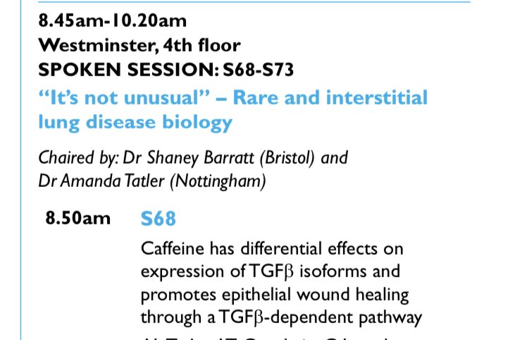 @DrPujaMehta1 @BTSrespiratory @drbunsenhoney @AmandaTGoodwin @IPFdoc @bedoctored @ProfJDChalmers @RebDCruz @DrPeter_George @Isteefer @NickHartGSTT @COPDdoc @BALRcommunity Also come see 1 of my PhD students in the “it’s not unusual: rare and interstitial lung diseases” session

Thur 8:45 Westminster 4th floor.

This session looks like a @MedicineUoN @UoN_BDI take over: 50% of speakers from my home institution! #wearebdi