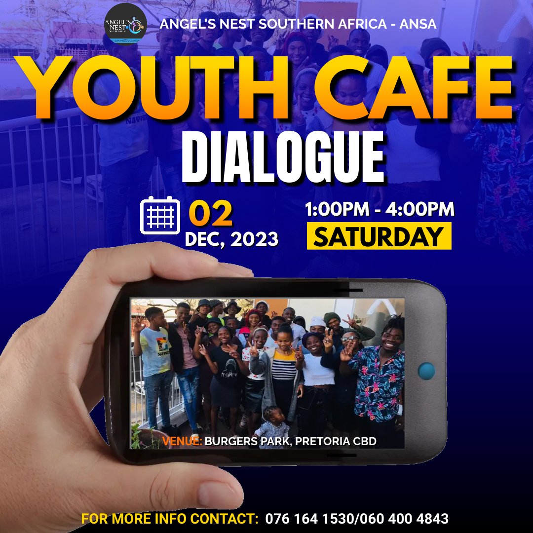 AngelsnestSa's tweet photo. Exciting news! 💪🏾 Join us for one last youth meeting before the year ends! 🥳 ANSA invites all the youth to be part of this special event. Don't miss out – check the poster for more details. 🗓

#peaceistheansa https://t.co/1017jhoP90