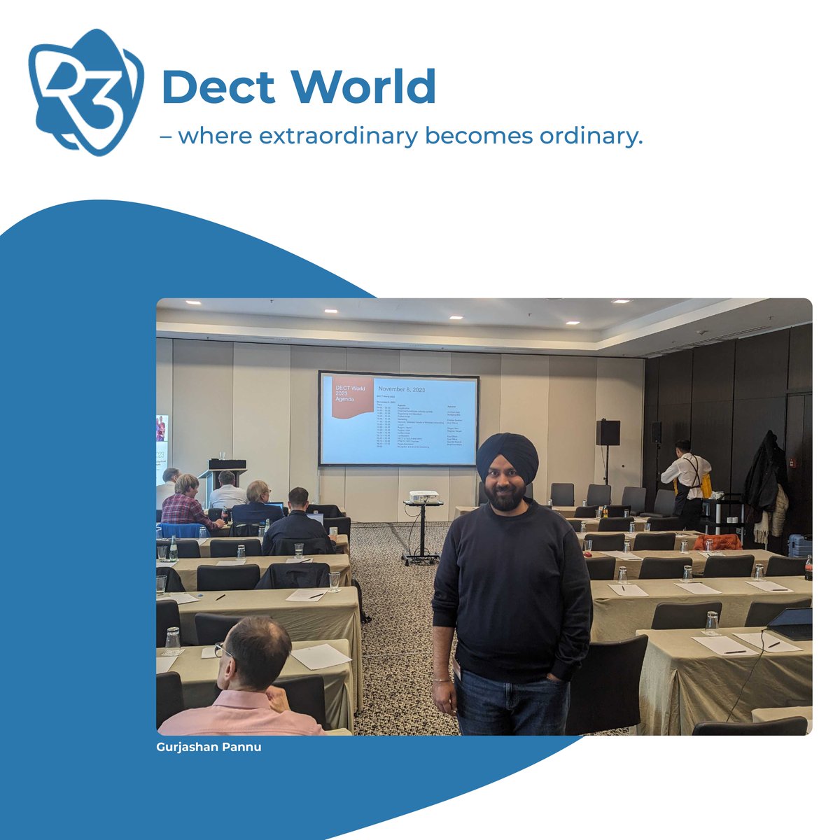 You don't need 3 R's in your name to belong to the R3 family. Gurjashan Pannu proved that at the DECT Forum. Thank you for being our representative! 🤗
#urllc #industrialwireless #wirelessindustry #industrialautomation #wirelessafety #r3solutions #wireless  #BridgeE