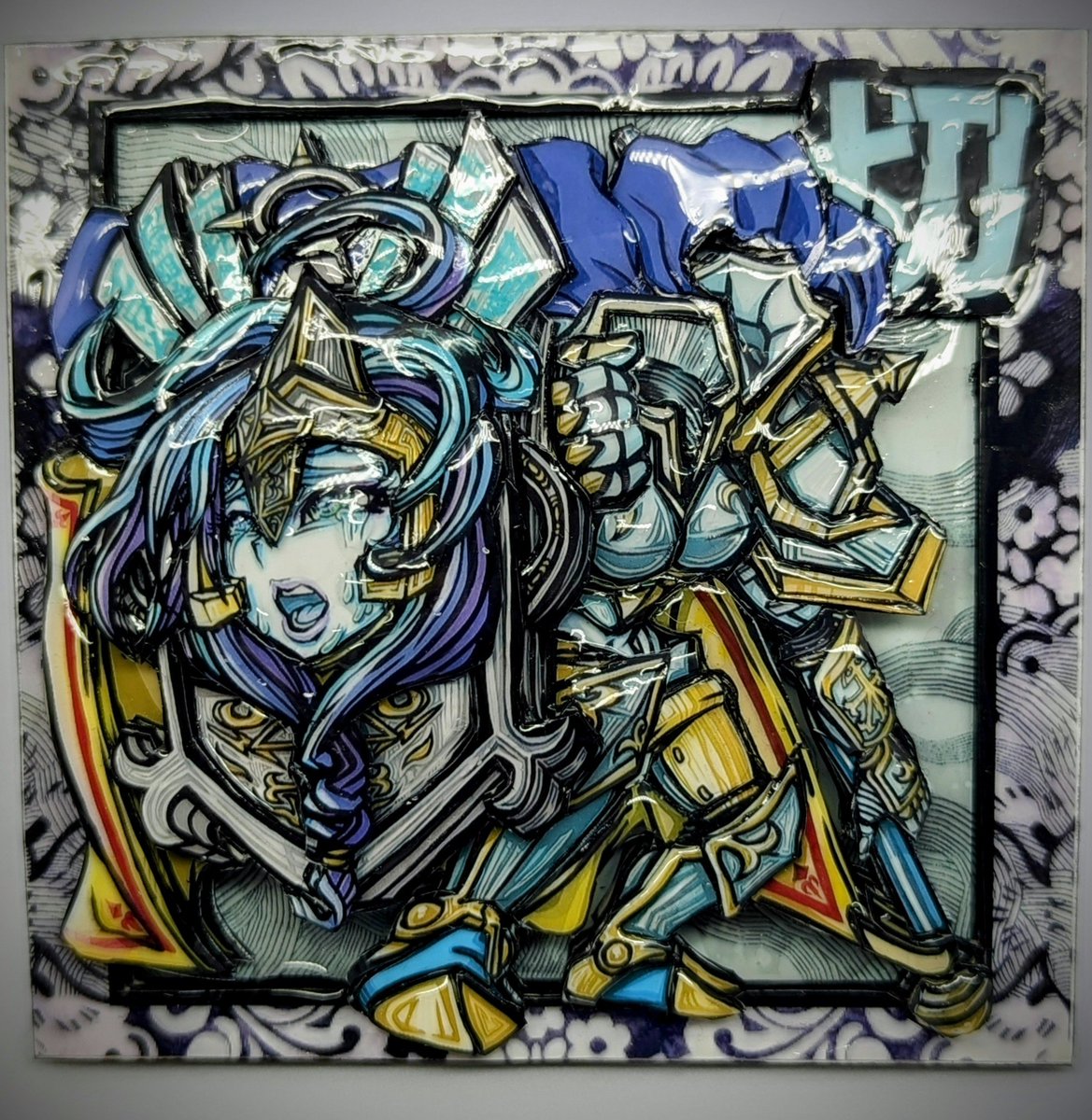 jin_zuru's tweet image. 切さん@yuimosetuと ミクスさん@mixture_7のデュラハンをやっとシャドーボックス化完了!!

もう行くとこまできました感。笑

実物めちゃくちゃカッコ良いです。
また1つ勉強になりました。
切さん、ミクスさんありがとうございました🫡

#シャドーボックス
#shadowbox 
#自作シール