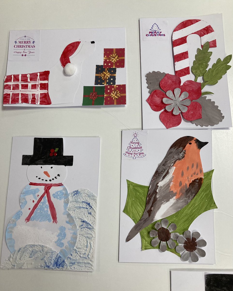 west_mojo's tweet photo. Starting our Christmas art workshops this week with these beautiful cards by the lovely residents of #brynycae @BridgendCBC - frosty snowmen, robins, candy canes and festive cats and dogs πΆβοΈπ
#CareHomeActivities #carehomefun #KeepingResidentsActive #christmas2023 https://t.co/EW7d0LQPRZ