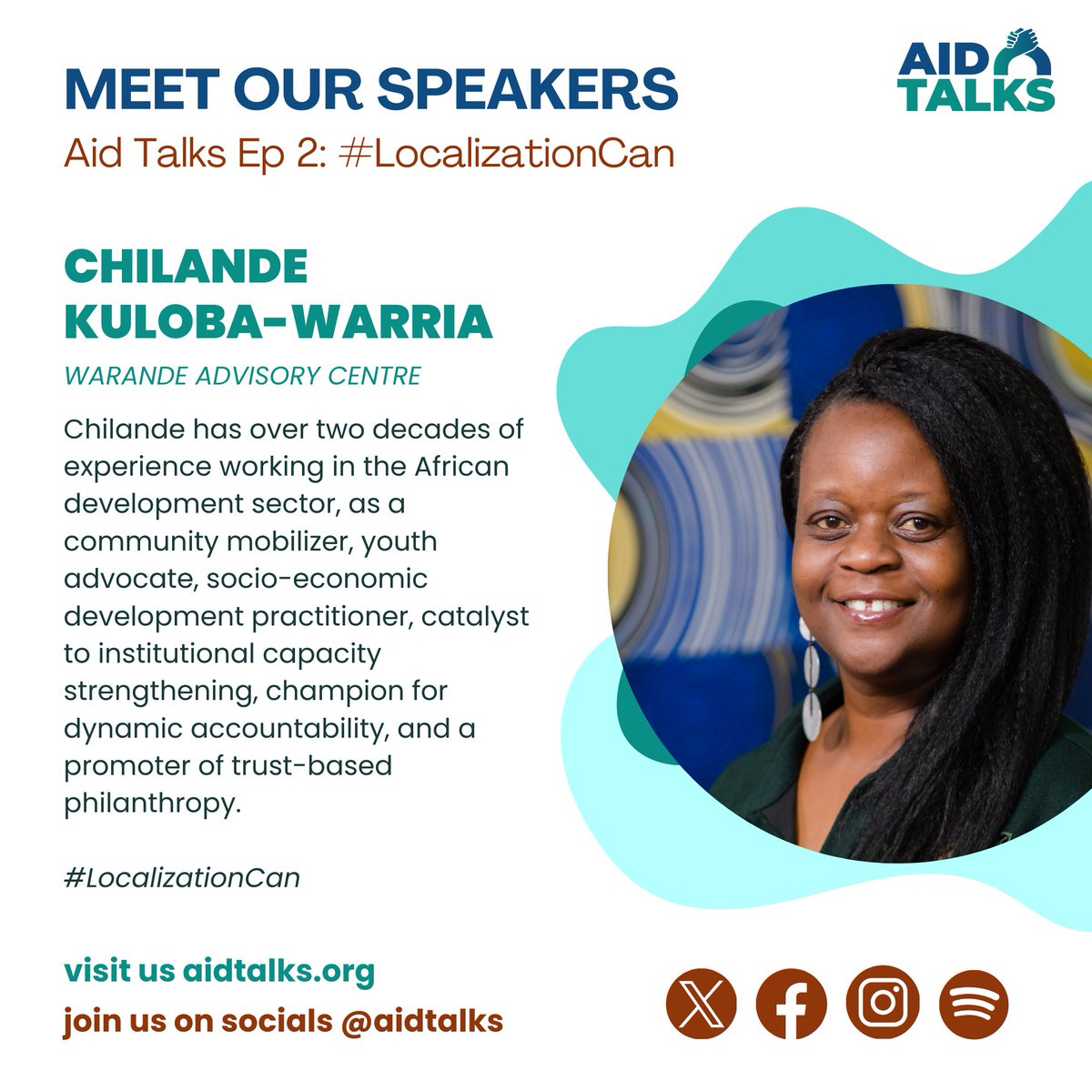 aidtalks's tweet image. 📣 The next episode of #AidTalks is just around the corner! 

Meet Chilande Kuloba-Warria of @Warandeadvisory and Dirk Platzen from @OECDdev who will talk about how #LocalizationCan serve as a tool to forward people-centered development✊🏼