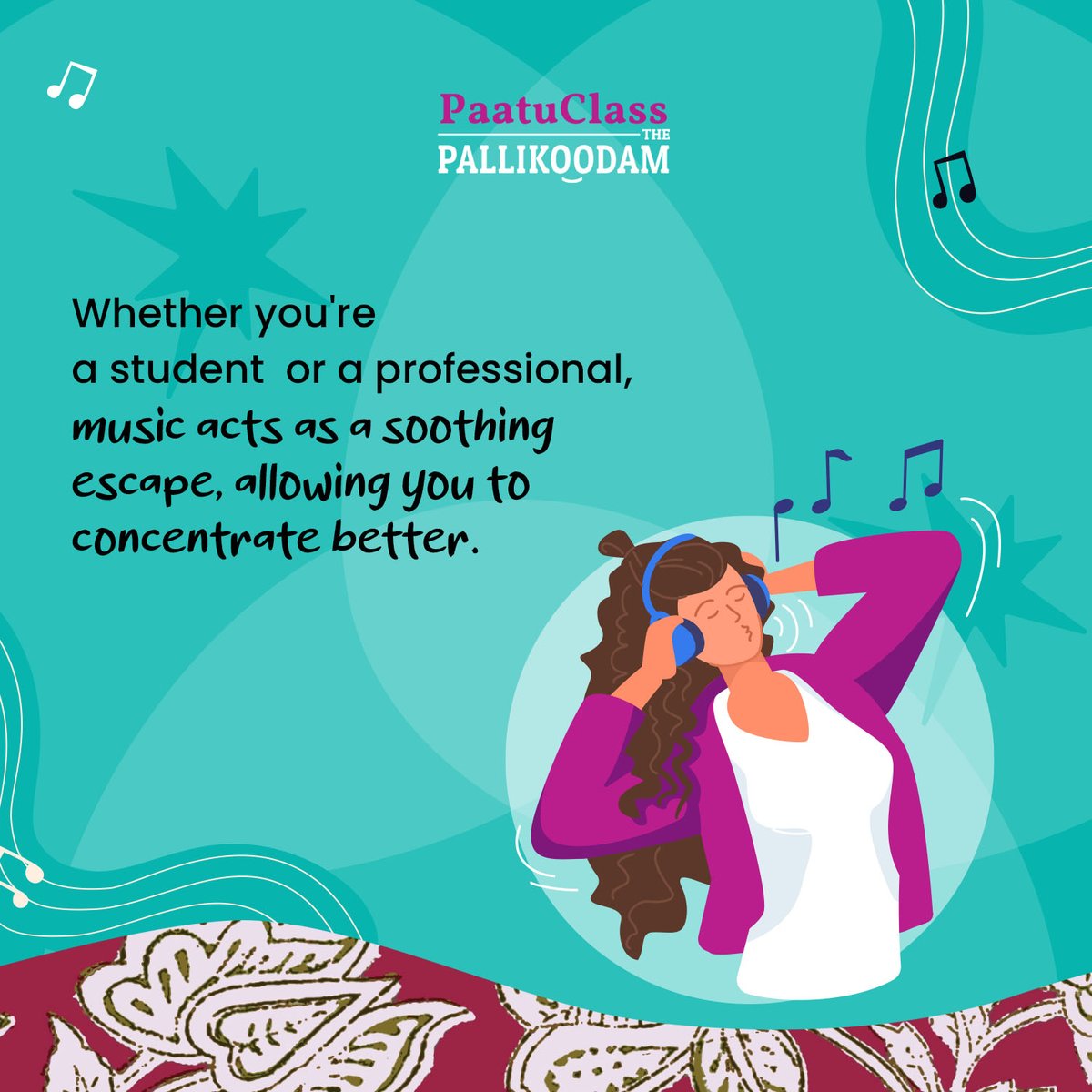 ThePallikoodam's tweet photo. Explore how melodies can boost your focus and productivity, making every task fun!
#ThePallikoodam #PaatuClass #VocalTraining #VocalTechnique #Music #OnlineMusicLessons #VoiceLessons #Singing #OnlineLessons #MusicTeachers #Voice #VoiceTraining #MusicTeachersofInstagram https://t.co/N4RpjdbxRG