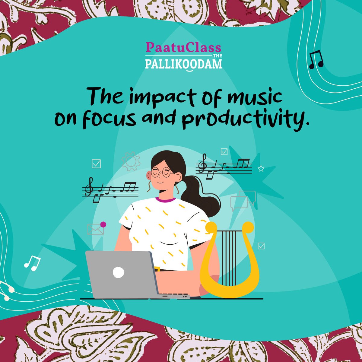 ThePallikoodam's tweet photo. Explore how melodies can boost your focus and productivity, making every task fun!
#ThePallikoodam #PaatuClass #VocalTraining #VocalTechnique #Music #OnlineMusicLessons #VoiceLessons #Singing #OnlineLessons #MusicTeachers #Voice #VoiceTraining #MusicTeachersofInstagram https://t.co/N4RpjdbxRG