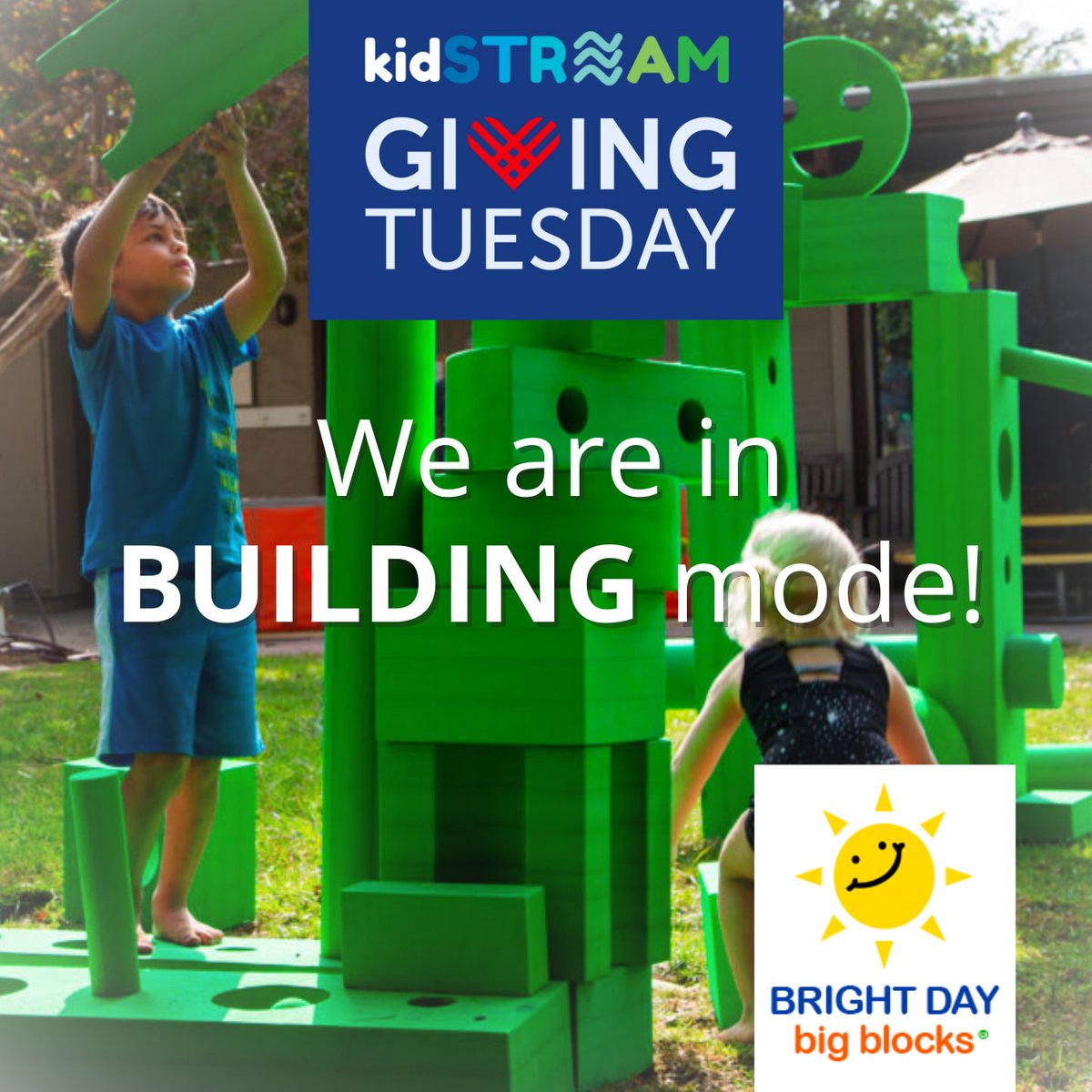 kidSTREAM805's tweet photo. kidSTREAM is in BUILDING mode! As we wait for construction plans to be approved, we continue to build momentum! This #GivingTuesday, help us build our Bright Day Big Blocks Exhibit by raising $30K!

👉 visit https://t.co/87K2Lqvz4f and click DONATE between now Tues, Nov 28! https://t.co/guO6sPDNuG