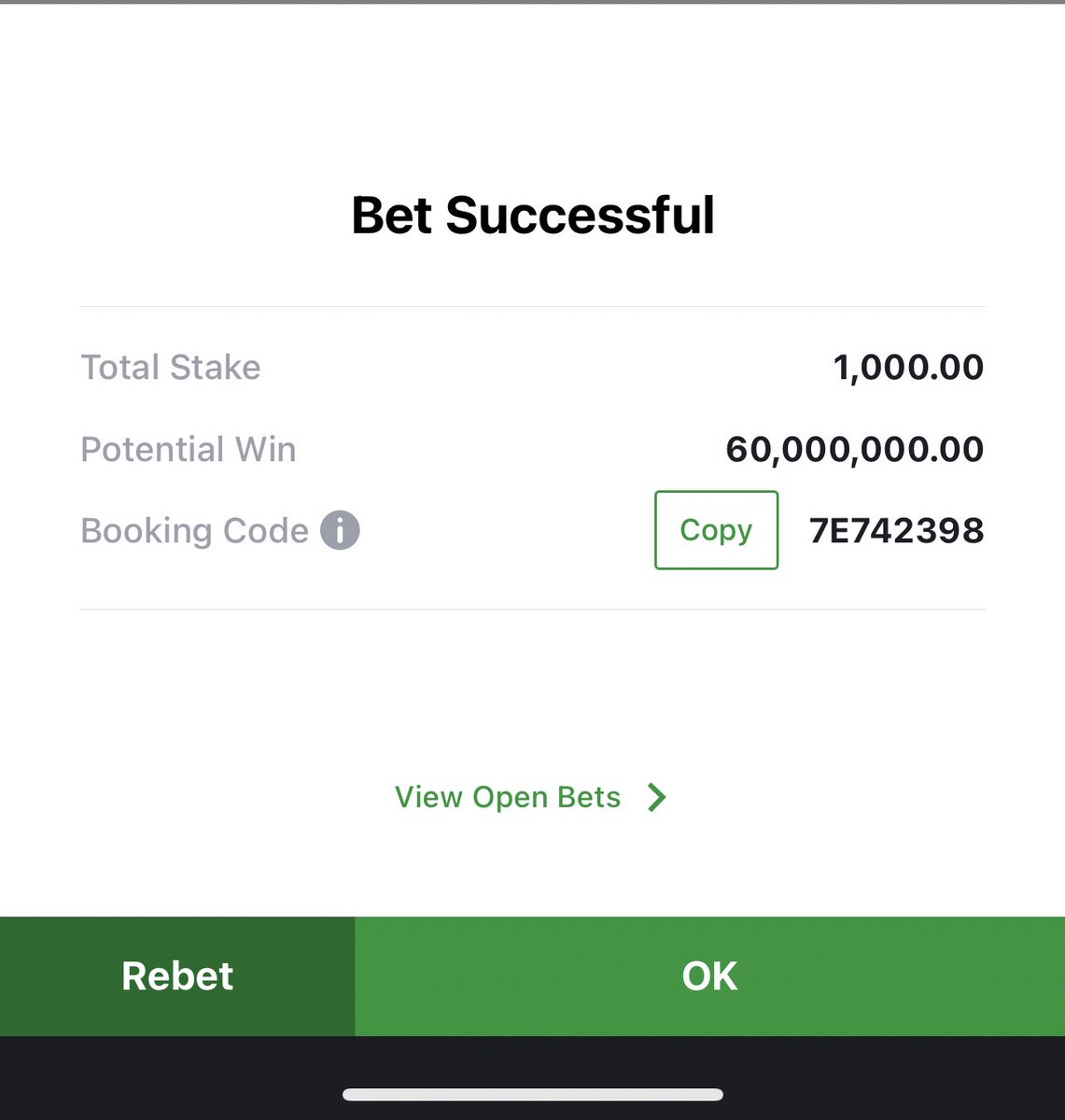 First half Goal mixed with Over 1.5 Please and please Edit Your 100 naira go still give you Million 7E742398