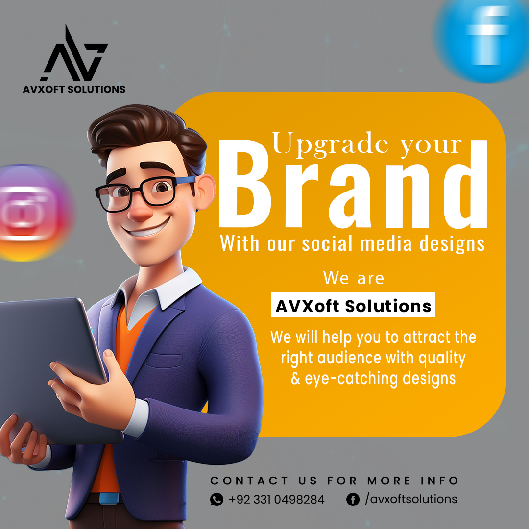 Upgrade to a visual identity that not only stands out but also tells your unique story. Let's turn your brand into a digital masterpiece.
For more details
WhatsApp
No: 03310498284 / 03009534204
#Avxoftsolutions #Graphicdesigning #DesignEmpowerment #Uiuxdesign #Digitalmarketing