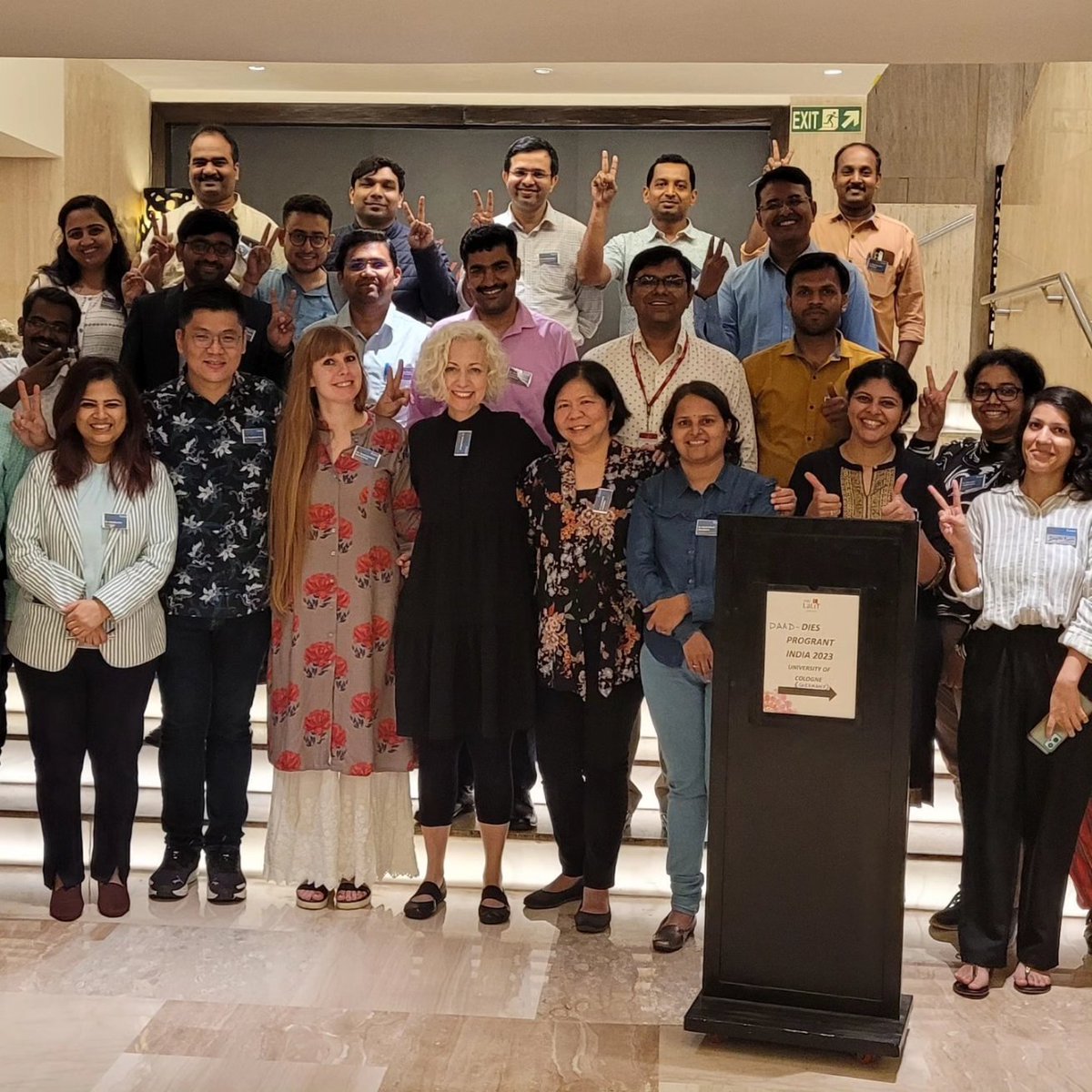 UniCologneIND's tweet photo. #Phase4 of DAAD DIES ProGRANT India 2023 #commenced with Dr. Katja Lasch, Director, @DAADIndia and the trainers lighting the ceremonial lamp to spread the light of knowledge.
The day was filled with #insightful #presentations from the trainers and #engaging group #activities. https://t.co/L5OgVmkGy5