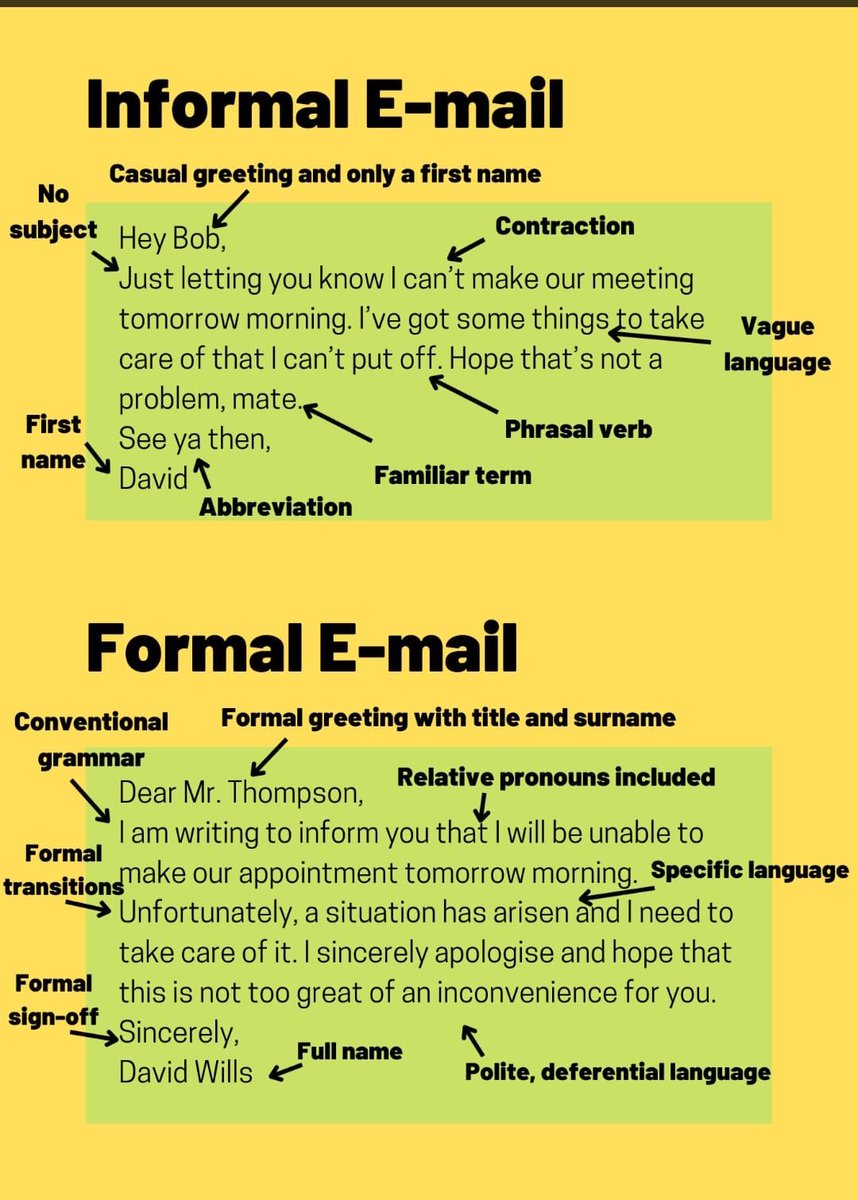 IearnEngIlsh's tweet photo. Informal  &amp;  Formal E-mail https://t.co/ieiGvYBwxV