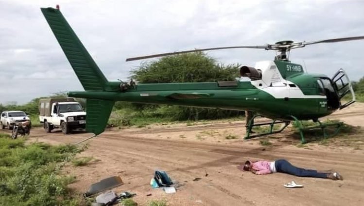PropesaTv's tweet photo. Sad News: A teacher has died in Garissa County after his head was chopped by a helicopter propellor at the Ijara DCC office while dispatching exam materials. https://t.co/9e7CAdYxR1