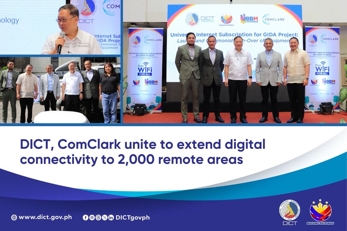 READ: DICT, ComClark unite to extend digital connectivity to 2,000 remote areas Full story here: dict.gov.ph/dict-comclark-…