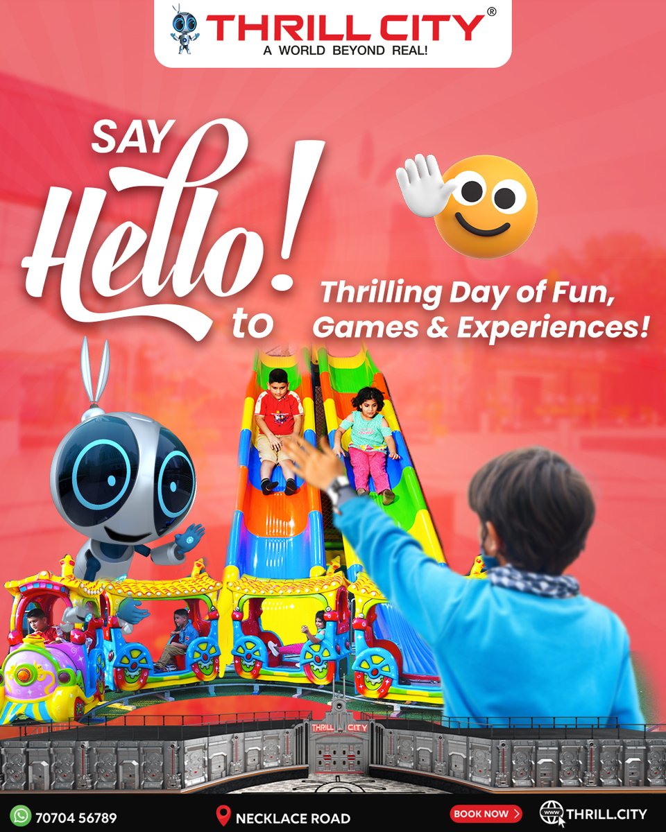 TheThrillcity's tweet photo. Say Helloo๐๐ผ to Thrilling Day of Fun, Games & Experiences @TheThrillcity
Call on +91 7070456789
Book Now: https://t.co/htGwdeZK6n
#fun #games #experiences #food #photospots #thrillcity #vrgames #funzone #websitebooking #virtualreality #VRgame #WorldHelloDay @PixelarMedia https://t.co/eYZll9yu0A
