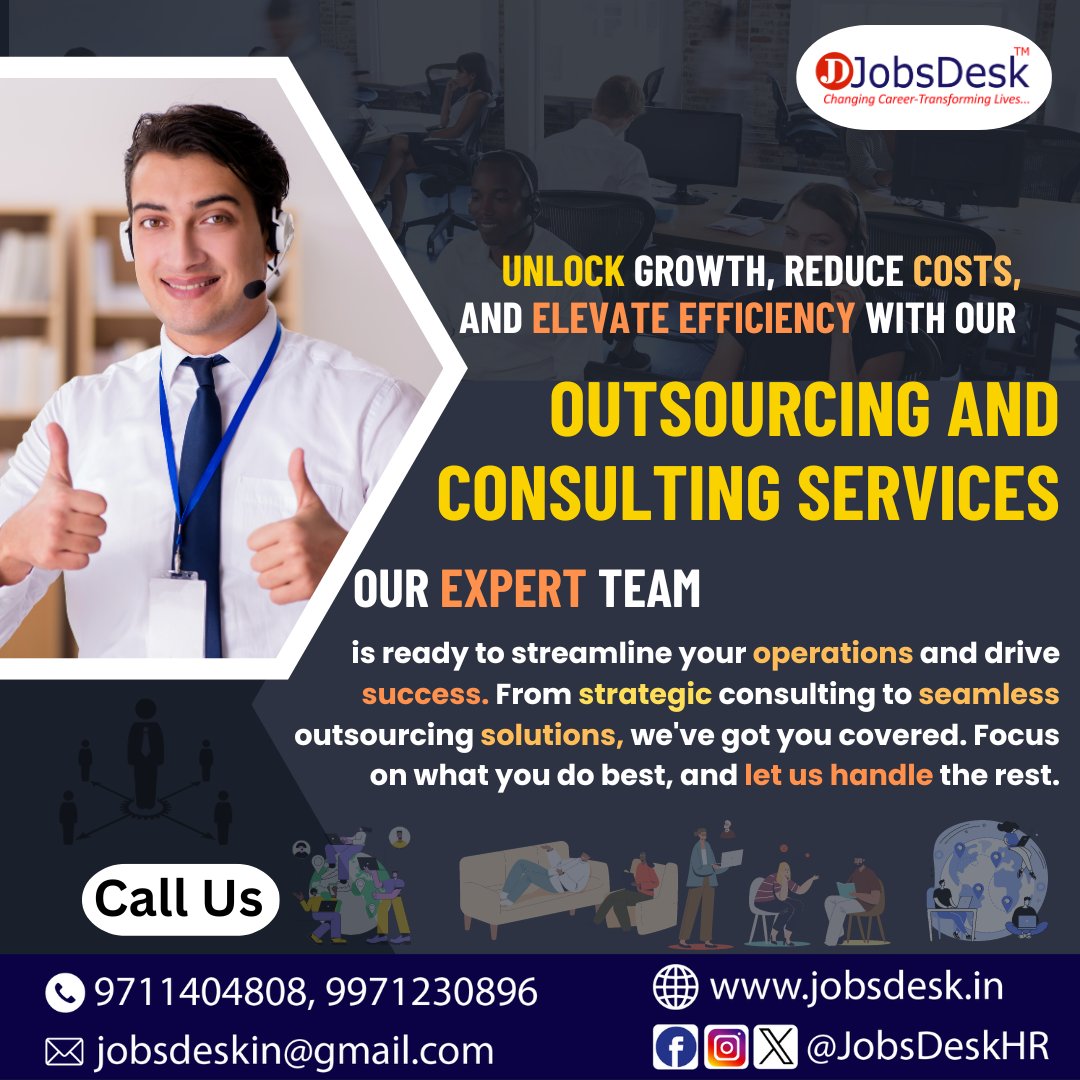 Unlock growth, reduce costs, and elevate efficiency with our Outsourcing and Consulting Services! #Outsourcing #ConsultingServices #BusinessSolutions #EfficiencyMatters #StrategicPartnership #SuccessDriven #BusinessOptimization