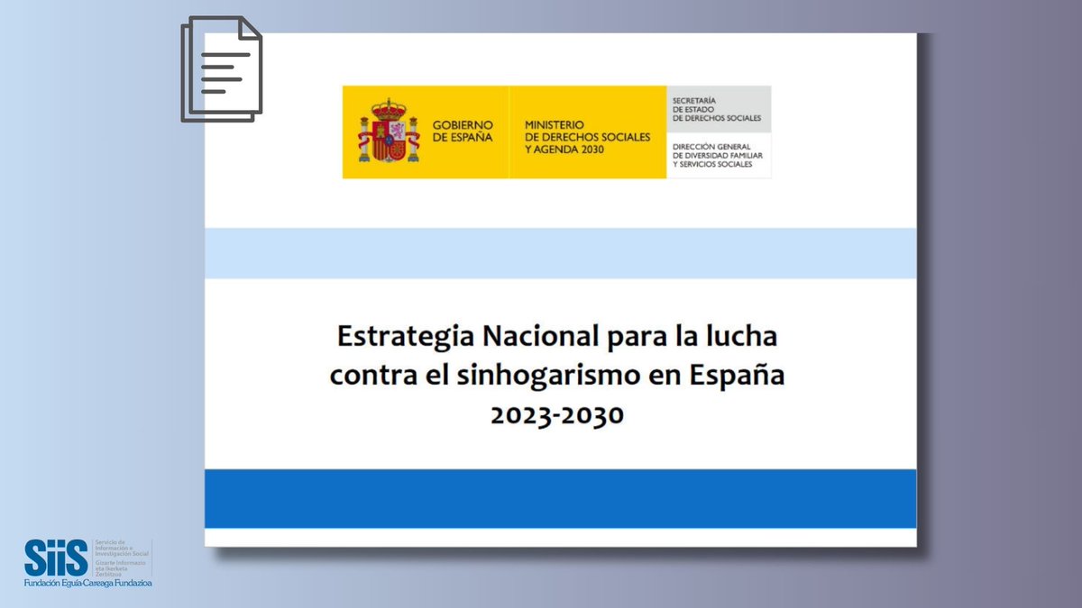 📄 Estrategia contra el #sinhogarismo en #España 2023/30: basada en los derechos humanos con enfoque de género, con el objetivo de avanzar hacia un modelo distinto, que ponga a cada persona en el centro a través de financiación específica. @DSocialesGob 📥 bit.ly/3uvG5AO