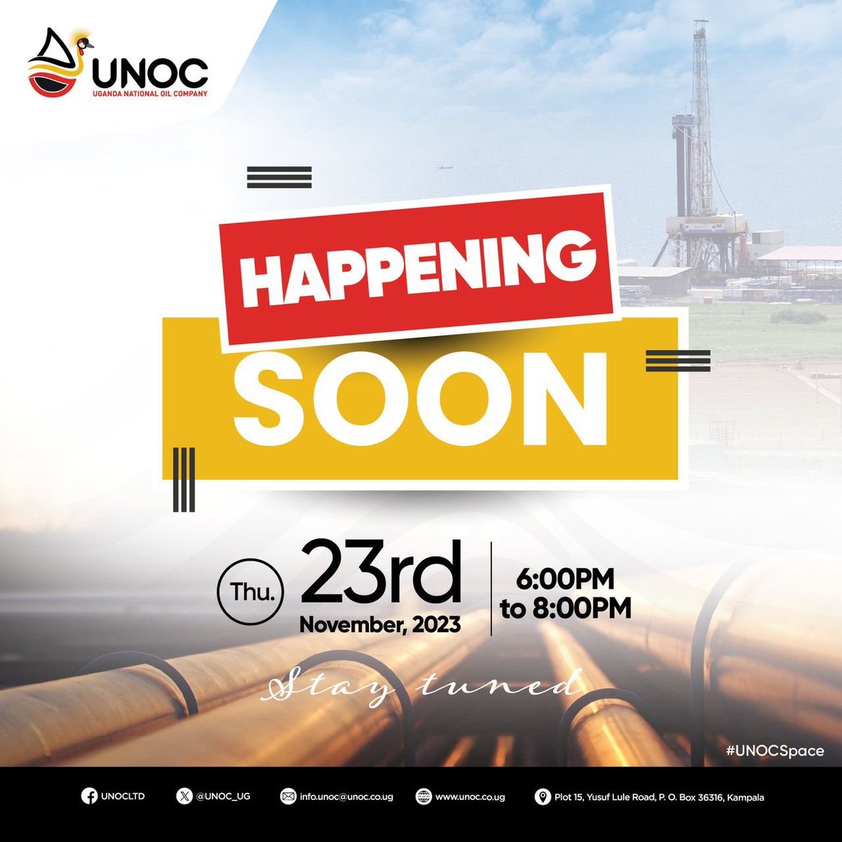 StevenNuwagira's tweet photo. Timely opportunity for conversation in light of the recently passed Petroleum Supply (Amendment), Bill 2023, that gives @UNOC_UG exclusivity to import and supply all petroleum products for the Ugandan Market. You have to be there. #UNOCSpace #AskUNOC https://t.co/906iHLuHIL