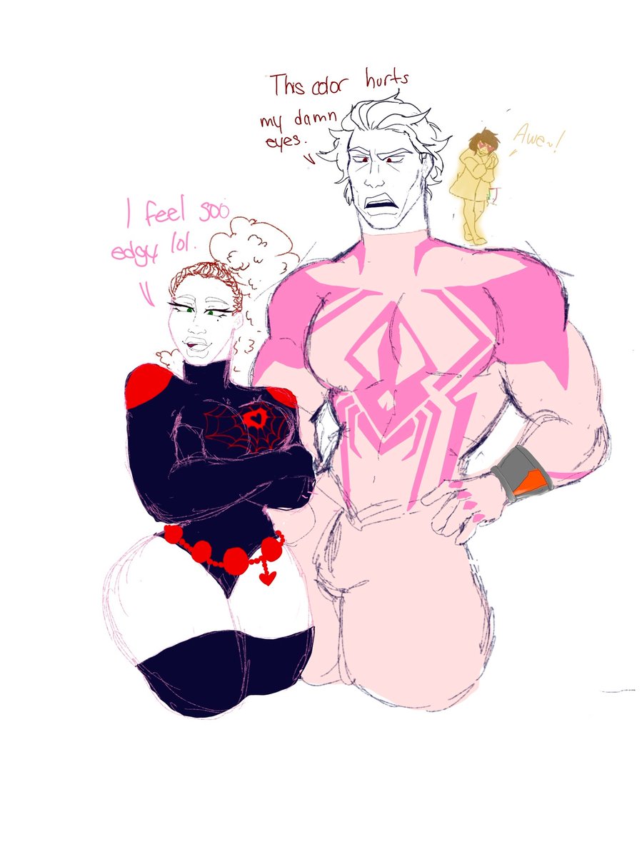 NikkiPen1's tweet photo. More Roxanne and Miguel-
They switched suit colors

(He wouldn't wear a leotard 😔)

#spidersona #SpiderVerse #MiguelOHara #migueloharafanart #spidermanoc #Ocxcanon #digitalart https://t.co/YyKeoAgnic