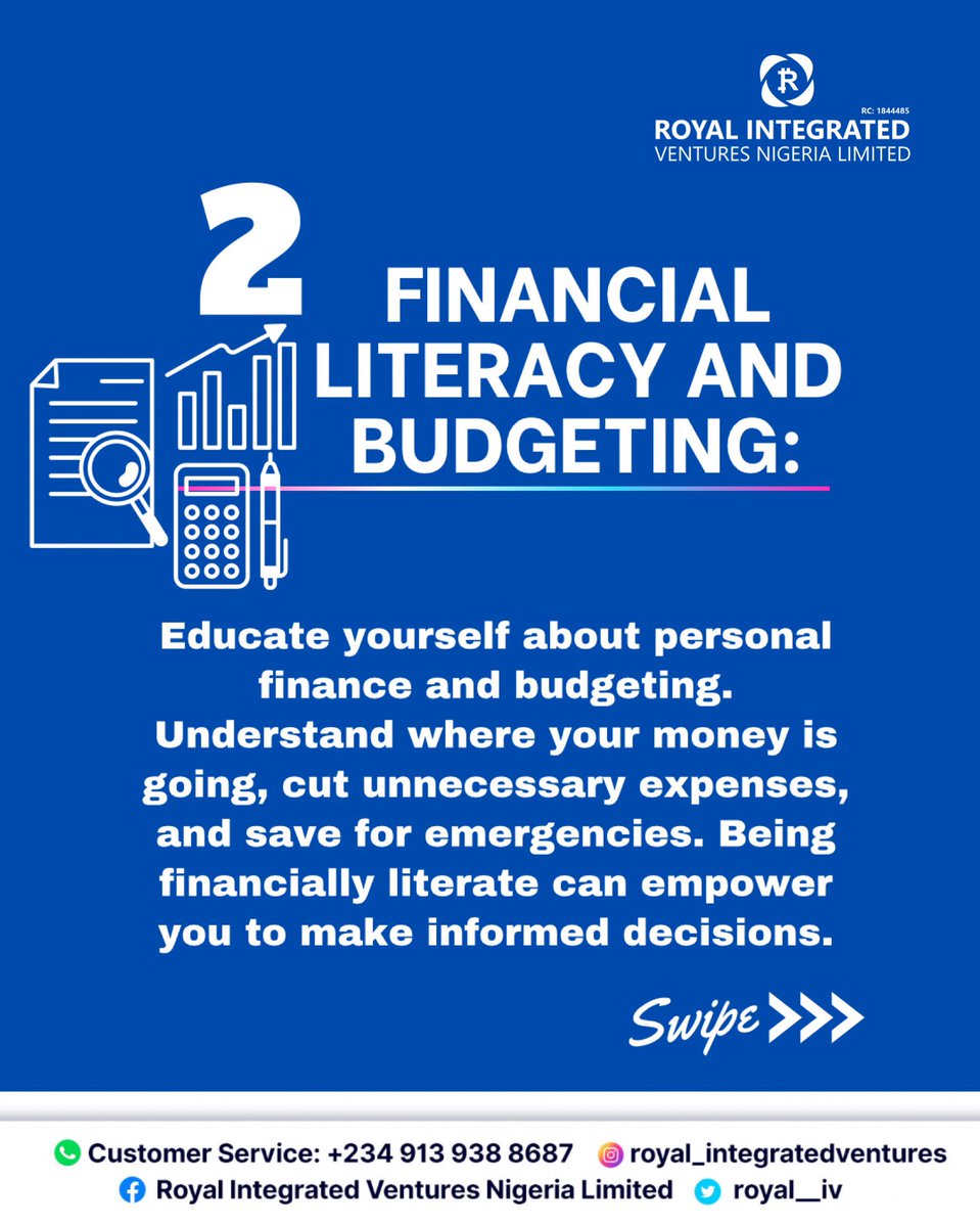Royal__IV's tweet photo. 4 Tips To Stay Ahead in the Present Economic Condition In Nigeria.

Swipe to see how you can navigate the challenges effectively. 

#royalintegratedventures #nigeriaeconomy #tips #nairatoyuan #rmb https://t.co/Z0xnUdImrH