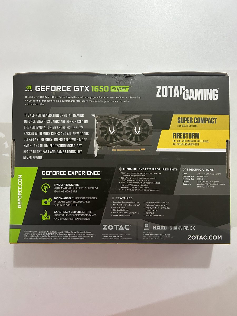 hoiiiJAST's tweet photo. WTS: Used Zotac 1650super 4gb GPU
Used for 2 years
RFS: Upgrade
Price: 5500php

Leave a dm ❤️ https://t.co/jcv0wDvVuG