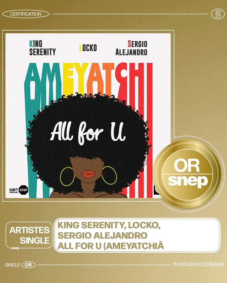 manu_timee's tweet photo. [FIERTÉ]
@lockofficial obtient son tout premier #Singledor en France avec le titre #All_For_You en collaboration avec #King_Serenity et #Sergio_Alejandro.

C'est le deuxième du 237 à obtenir cette distinction, le premier était #Francko et son titre #Coller_la_petite

#MANU_TIME https://t.co/xgWkuRVmwG