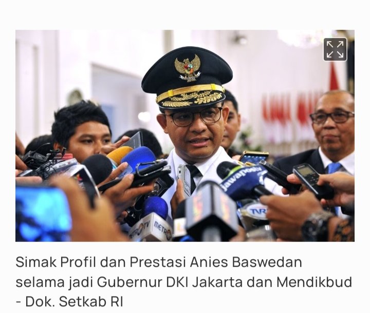 Mdy_Asmara1701's tweet photo. Jangan direpost ya guys 🤪

Profil dan Prestasi Anies Baswedan, Mulai dari Mendikbud hingga Gubernur DKI Jakarta

Prestasi Anies sebagai Gubernur DKI Jakarta: 
1. Jakarta International E-Prix Circuit (JIEC)
2. Jakarta International Stadium (JIS)
3. Revitalisasi Kota Tua
4. Sumur Resapan 
5. Pembangunan Jalur Sepeda 
6. JPO Pinisi di Jalan Jenderal Sudirman
7. Aplikasi JAKI
8. Jaklingko
9. Pelebaran Trotoar
10. Pembebasan Pajak Bumi dan Bangunan (PBB) dibawah Rp. 2 Milyar
11. Program Rumah DP Rp 0
12. Kampung Susun Akuarium, Kampung Kunir, Kampung Cakung 
13. Flyover Tapal Kuda 
14. Revitalisasi Simpang Lima Pasar Senen

#AniesMuhaimin2024
#SATUkanIndonesia
https://t.co/36c4rrGr5U