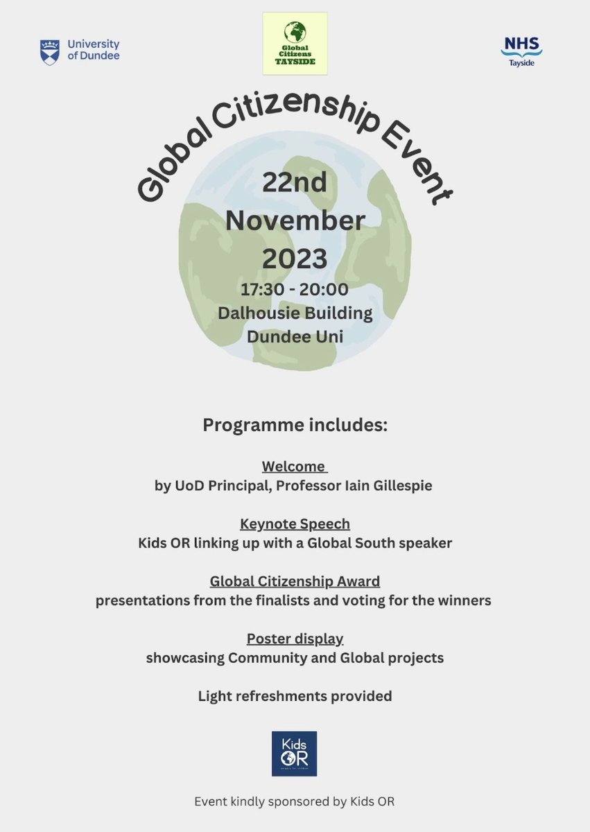 🎉 Exciting news… me and Amy have been selected as finalists for the Undergraduate Global Citizenship Award 🥳 Come along tomorrow to see our presentation ‘Promoting Patient Centred Care Through Developing the Dundee University Social Medicine Society’ 🧡💚 See you there!