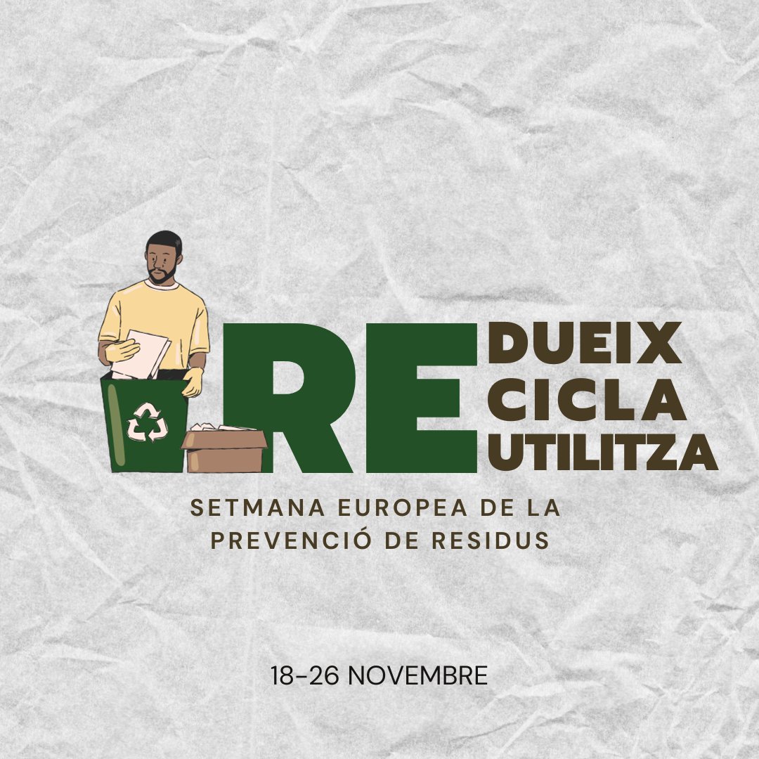 🌿✨ Continuem en la Setmana Europea de Prevenció de Residus! 💚🌏

1️⃣ Redueix: Llestos per a minimitzar el nostre impacte ambiental? Xicotetes eleccions quotidianes sumen grans canvis. 🌱💙