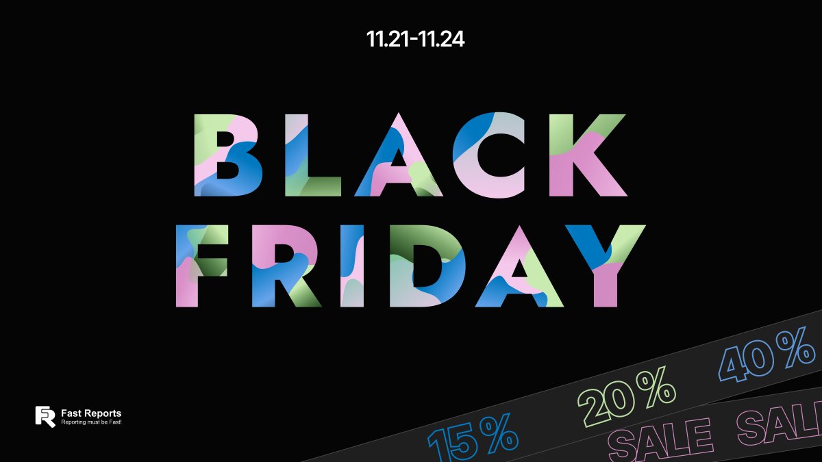 FastReports's tweet image. During the period from November 21 to 24, hurry up to purchase a license with maximum benefit! 

.NET products with a 20% and 40% off on Single and Team licenses.

fast-report.com/en/Black-Frida…

#fastreport #blackfriday #net