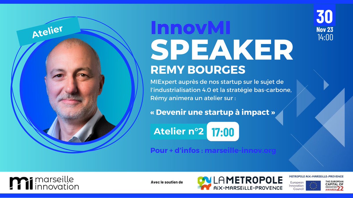 Marseille Innovation (@marseilleinnov) on Twitter photo ๐๏ธ ๐
น-10ย : ๐๐ป๐ป๐ผ๐๐ ๐ ๐ฏ๐ย Marseille Innovationย !๐๏ธ
๐๏ธ๐๐ผ๐ฐ๐๐ ๐ฆ๐ฝ๐ฒ๐ฎ๐ธ๐ฒ๐ฟ -ย Remy Bourges, MIExpert auprรจs de nos startup animera un atelier sur : ยซ ๐๐ฒ๐๐ฒ๐ป๐ถ๐ฟ ๐๐ป๐ฒ ๐๐๐ฎ๐ฟ๐๐๐ฝ ๐ฎฬ ๐ถ๐บ๐ฝ๐ฎ๐ฐ๐ ยป !๐
๐Pour + d'infos : marseille-innov.org/save-the-date-โฆ ๐๏ธ ๐
น-10ย : ๐๐ป๐ป๐ผ๐๐ ๐ ๐ฏ๐ย Marseille Innovationย !๐๏ธ
๐๏ธ๐๐ผ๐ฐ๐๐ ๐ฆ๐ฝ๐ฒ๐ฎ๐ธ๐ฒ๐ฟ -ย Remy Bourges, MIExpert auprรจs de nos startup animera un atelier sur : ยซ ๐๐ฒ๐๐ฒ๐ป๐ถ๐ฟ ๐๐ป๐ฒ ๐๐๐ฎ๐ฟ๐๐๐ฝ ๐ฎฬ ๐ถ๐บ๐ฝ๐ฎ๐ฐ๐ ยป !๐
๐Pour + d'infos : marseille-innov.org/save-the-date-โฆ