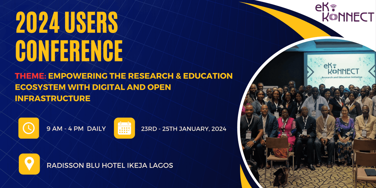 EkoKonnect's tweet photo. Coming soon! Our 2024 Users Conference takes place from 23-25 Jan 2024. Our community and partners present on Day 1 while @wacren &amp; @libsense will co-locate an RDM &amp; OA books workshop on Day 2&amp;3. For more information &amp; registration 👉 https://t.co/xLMtnQocas https://t.co/hgrcA84nKq