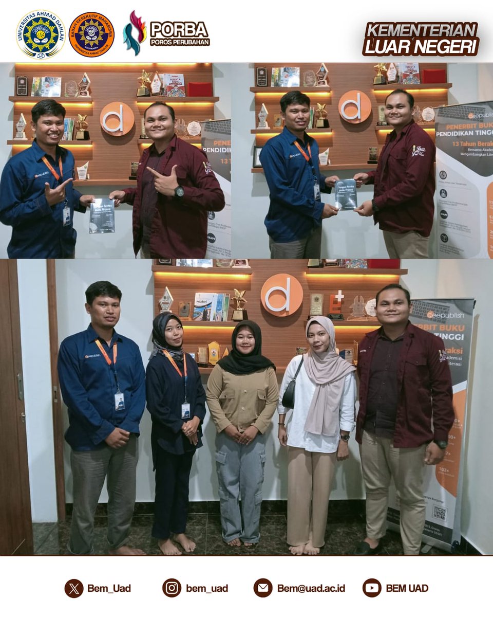 [SILAHTURAHMI BEM UAD DENGAN DEEPUBLISH]
 _______________________
bergerak bersama, kolektif memberi makna, kolaborasi dalam setiap perubahan. 

#PorosPerubahan #WeAreUad #BEMUAD
