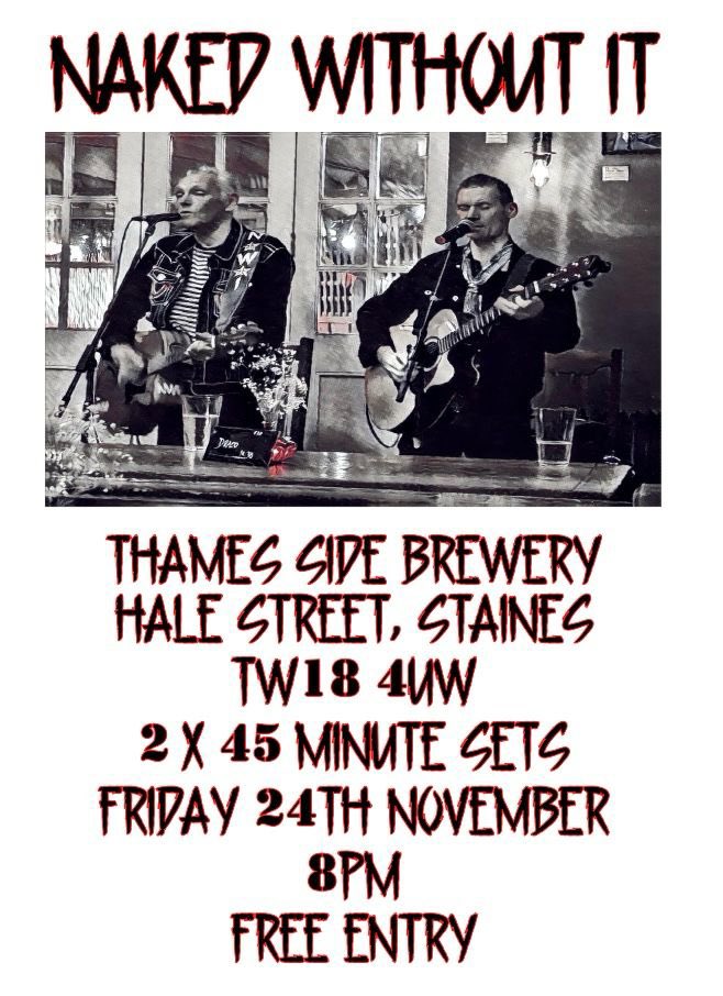 Naked Without It are back in action this Friday at @thamessidebrew in Staines! Hope to see some familiar faces 🤘🏻🎸 #nakedwithoutit #acousticmusic #thamessidebrewery #guitarplayer