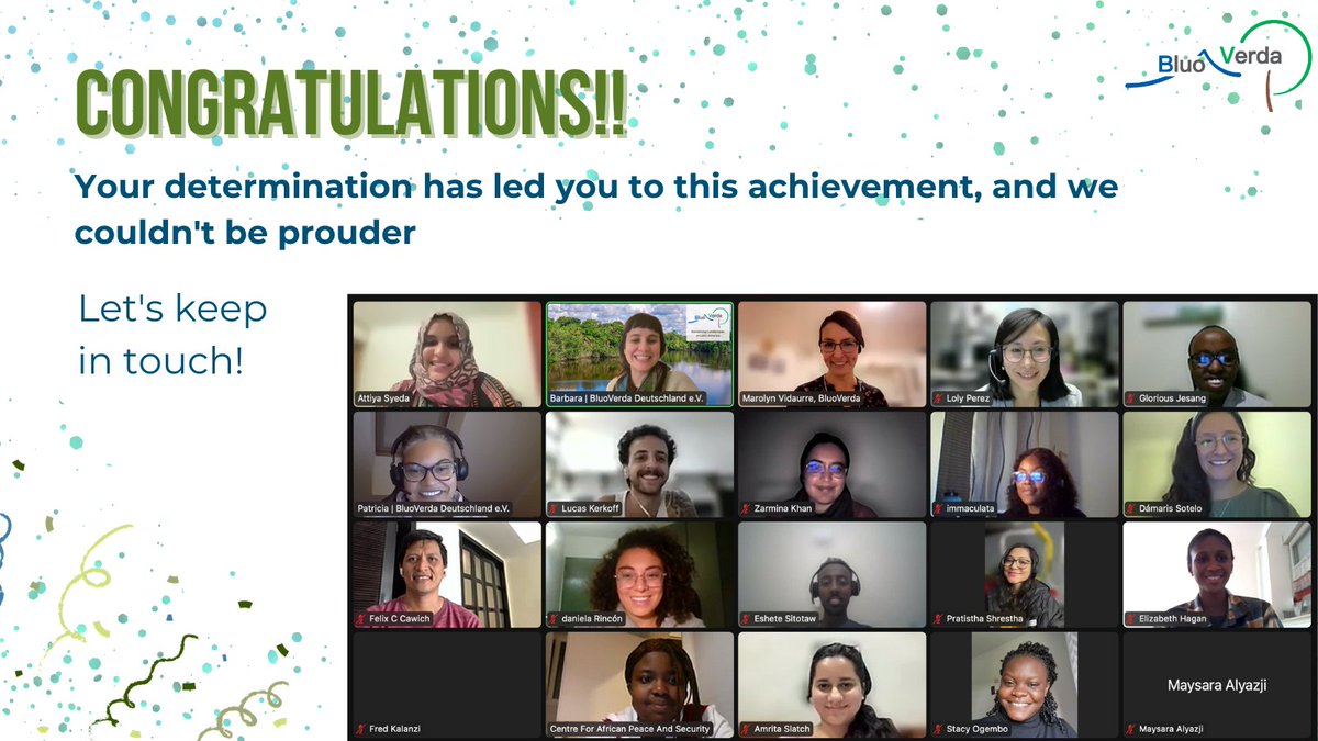 Let's celebrate the successful conclusion of our SDGs course! Last Friday marked the end of 3 intense weeks, and hats off to our amazing participants for their dedication throughout! #bluoverda #ActionNetworkWorldwide #daad #SDGs #participation #onlinecourse