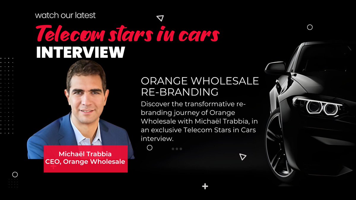 hottelecom's tweet photo. Join a shiny new victim of mine, Michaël Trabbia, CEO of Orange Wholesale, in this exclusive Telecom Stars in Cars HOTShot interview.
Watch Michaël’s interview: https://t.co/X5EThPDtpC
#CapacityEurope #HotShot #TelecomStarsInCars #rebranding #wholesale https://t.co/djyGdOeLUM