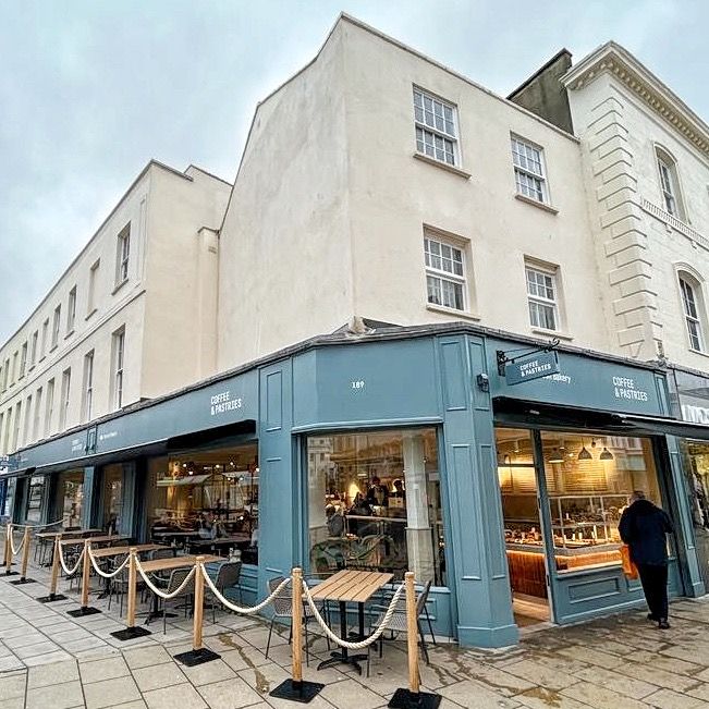 CornishBakery's tweet photo. We are delighted today to be OPEN in #Cheltenham. We were honoured to be joined by Lady Oaksey whose late husband started the The Injured Jockeys Fund (IJF) and local leading horse trainer Fergal O'Brien @FOBRacing - see you soon where High St meets Pittville St! https://t.co/Mg3cpsAS9g