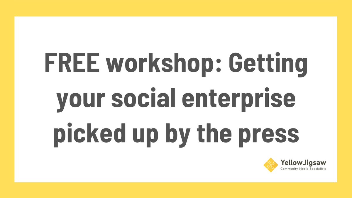 Yellow Jigsaw (@yellowjigsaw) on Twitter photo We are hosting a FREE workshop thanks to <a href="/SocialEnt_UK/">Social Enterprise UK</a>.
Getting your social enterprise picked up by the press 📣
📍 Online
🗓️ Tuesday, Feb 20, 2024, 12pm-1pm
Register now 👇
yellowjigsaw.co.uk/calling-social… We are hosting a FREE workshop thanks to <a href="/SocialEnt_UK/">Social Enterprise UK</a>.
Getting your social enterprise picked up by the press 📣
📍 Online
🗓️ Tuesday, Feb 20, 2024, 12pm-1pm
Register now 👇
yellowjigsaw.co.uk/calling-social…